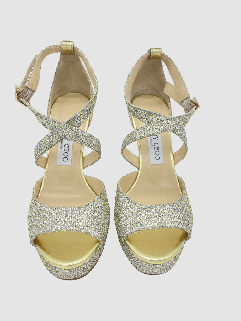 JIMMY CHOO Gold Shimmer Shoes