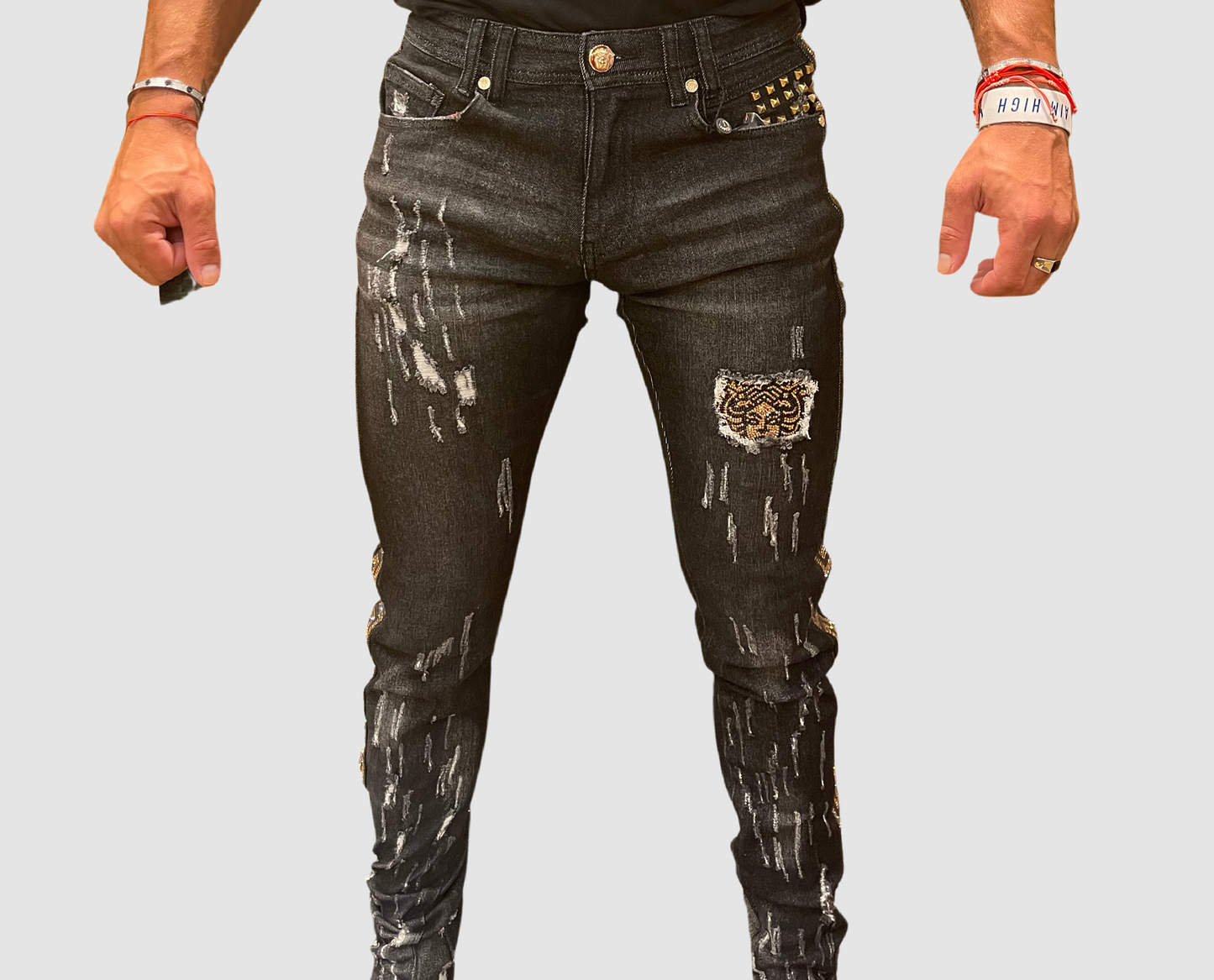 BARABAS Black/Gold Jeans