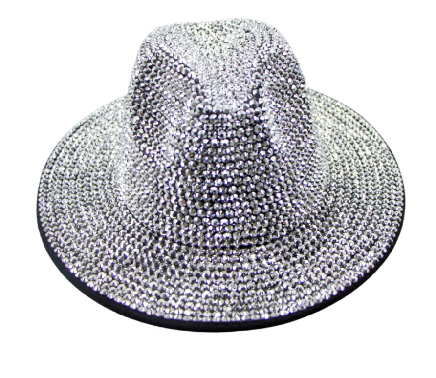 WESTERN FASHION Silver Crystal Hat