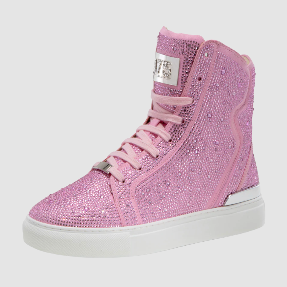 J75 Pink Sneakers with Crystals