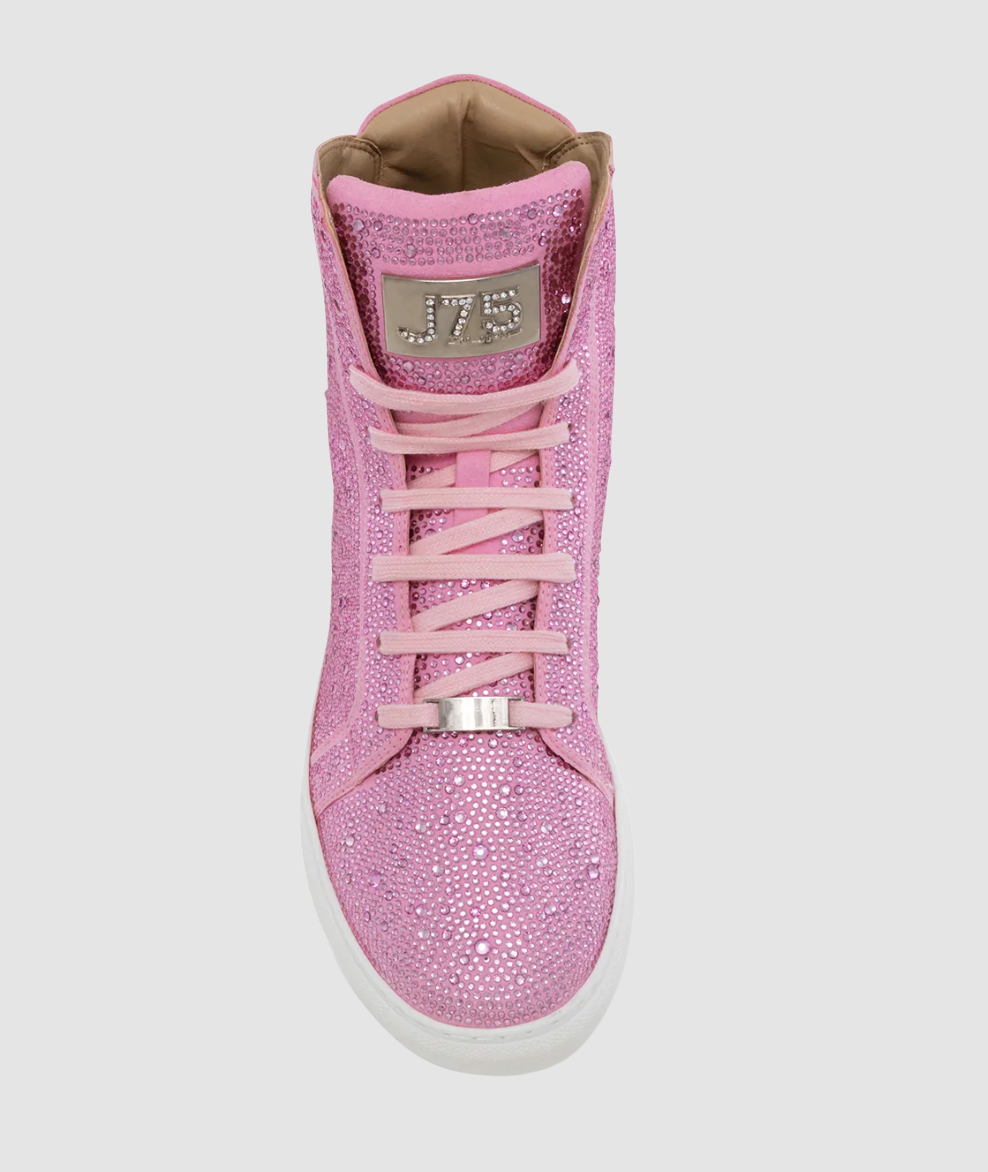 J75 Pink Sneakers with Crystals
