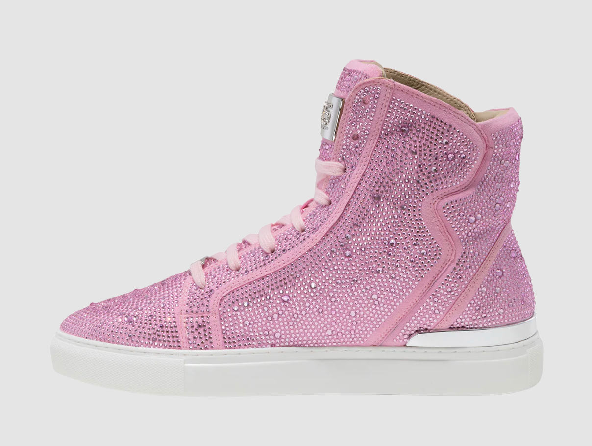J75 Pink Sneakers with Crystals