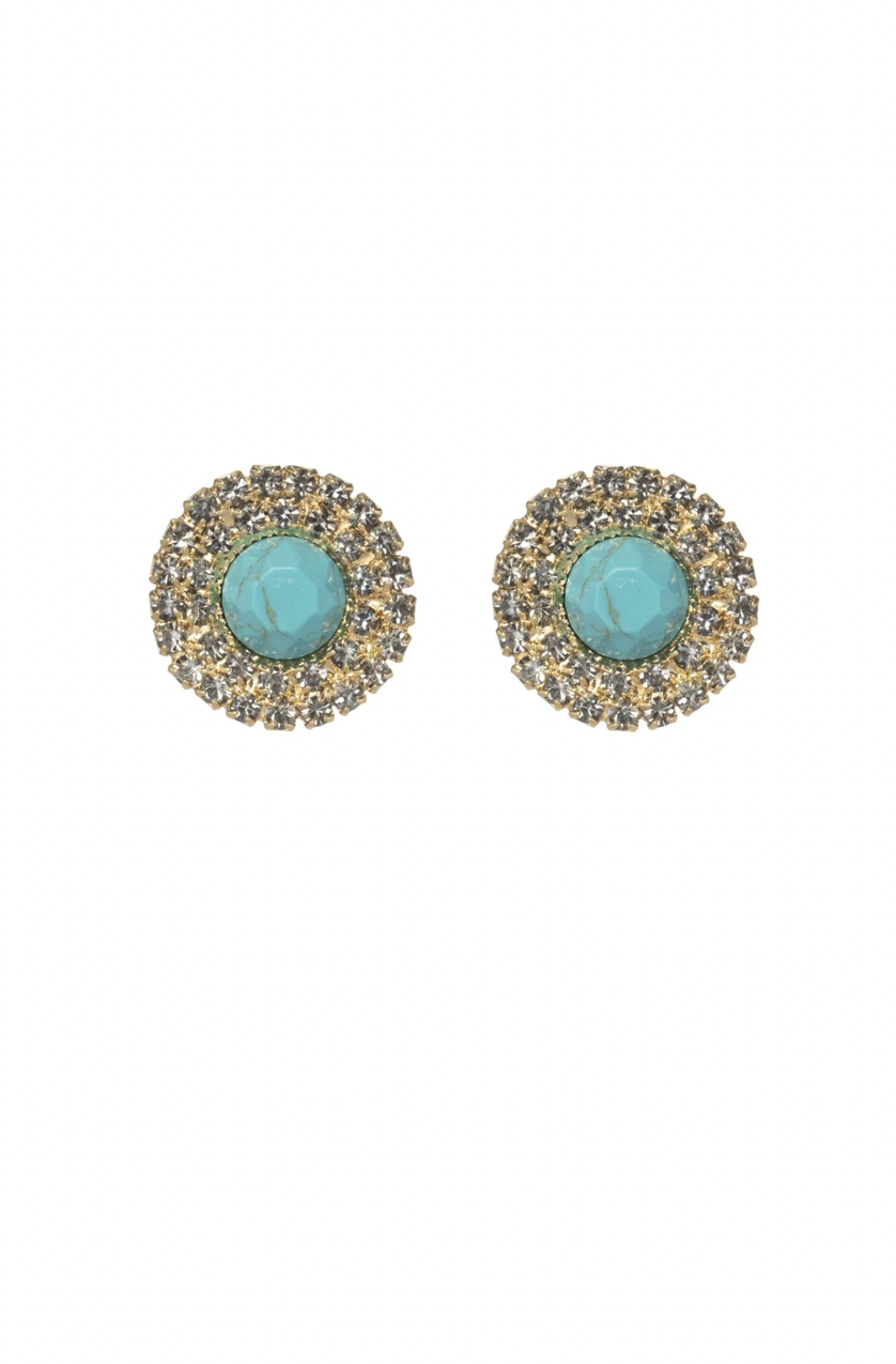 CORAVANA Sunflower Turquoise Stud