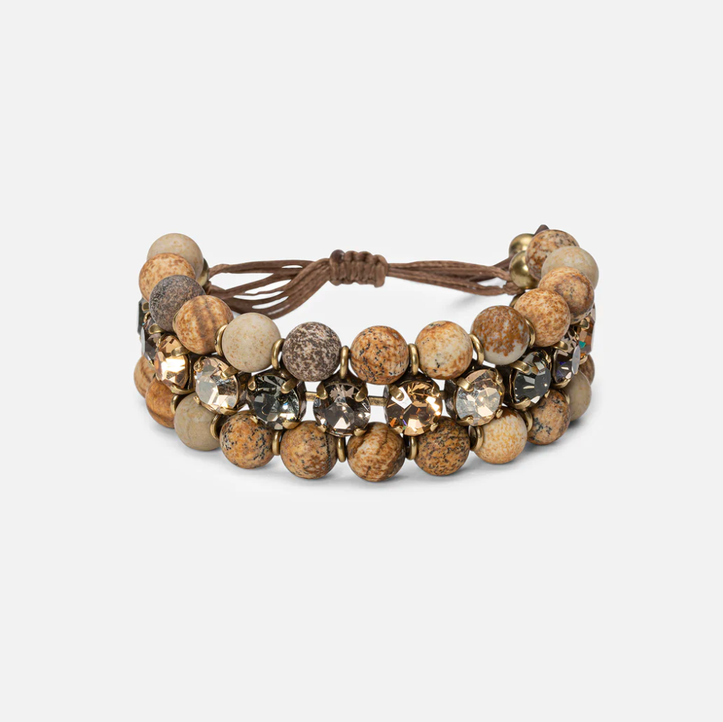 Coravana Spectacular multi layer bracelet. Wear it as a stand-alone piece or mix it with other of our bracelets to complete the look. Completely adjustable to fit everyone.