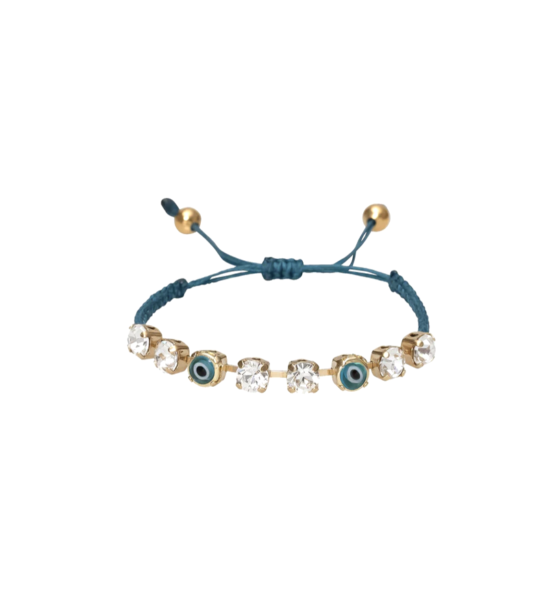 Teal Mini Evil Eye Bracelet