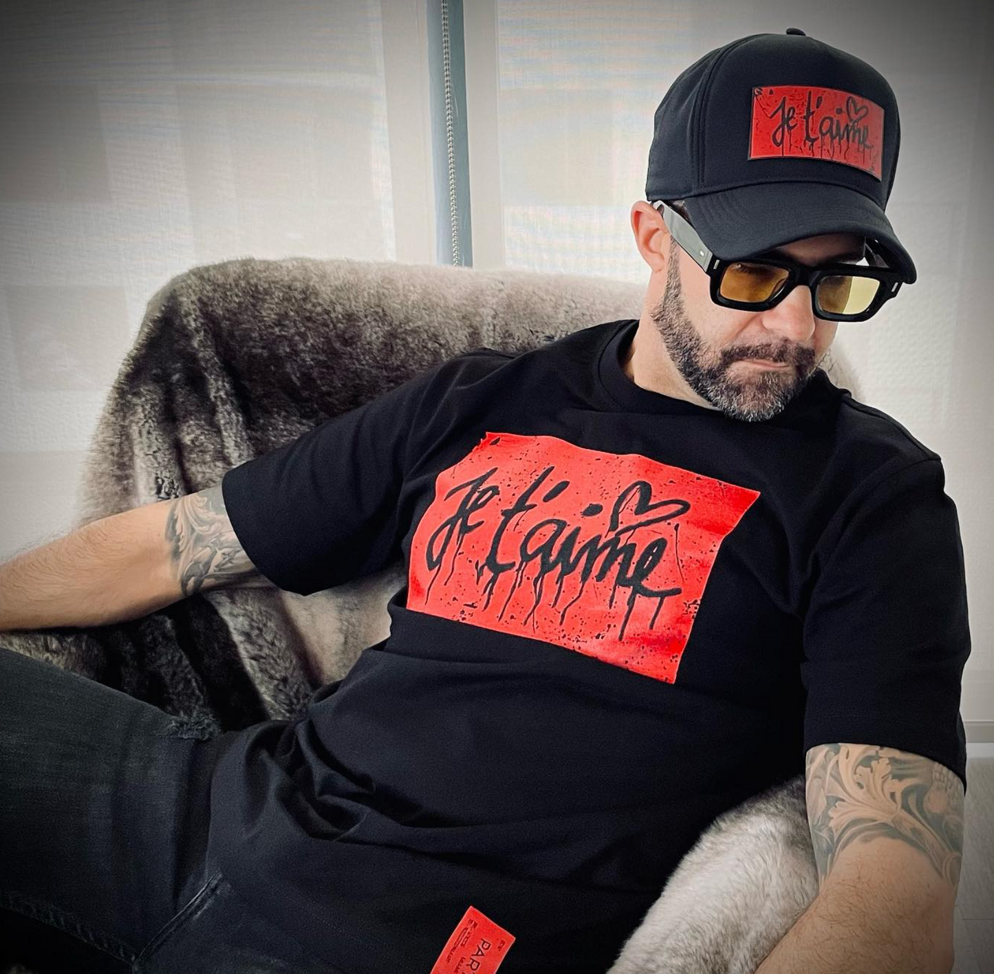 PARTCH BLACK JE T'AIME T-SHIRT