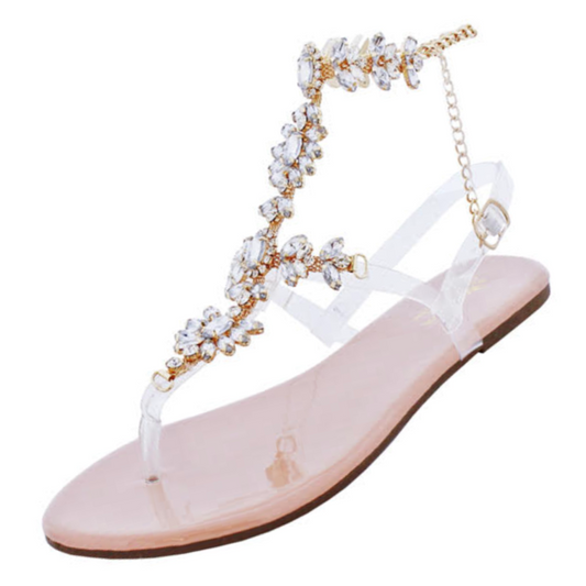 LILIANA Clear Crystals Sandals