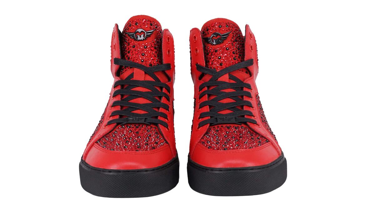 Red/Black Crystals Sneakers