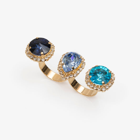 Multi Blue Gold Ring