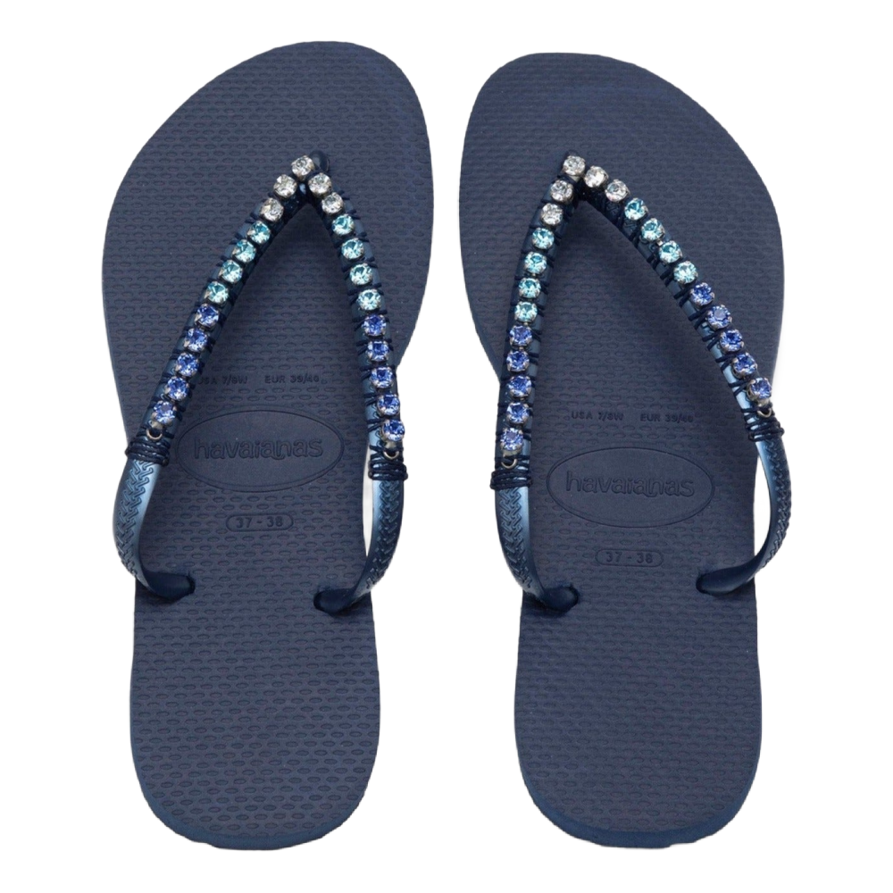 CORAVANA Mrs. Perfect Blue Flip Flops