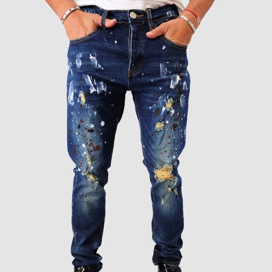 Blue Paint Men Jeans