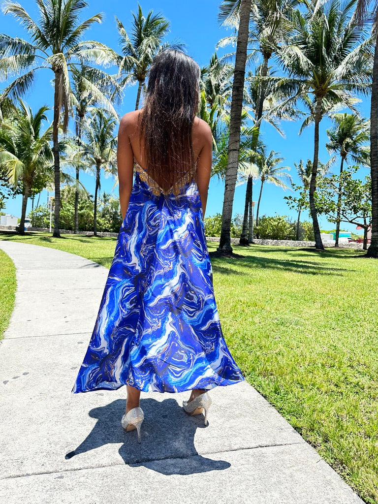 blue marble dress Santorini Blue Marble Dress URock Couture