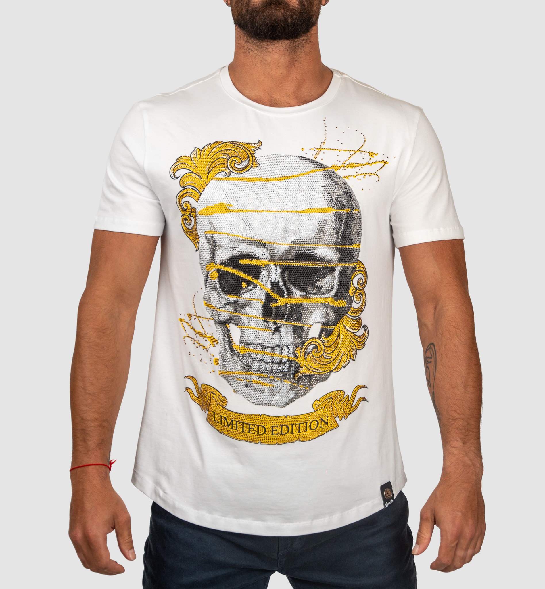 CAVIAR DREMES White/Gold Skull T-Shirt