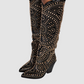AZALEA WANG Black Gold Texas Boots