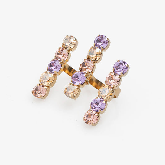 3 Rows Lilac Multi Ring