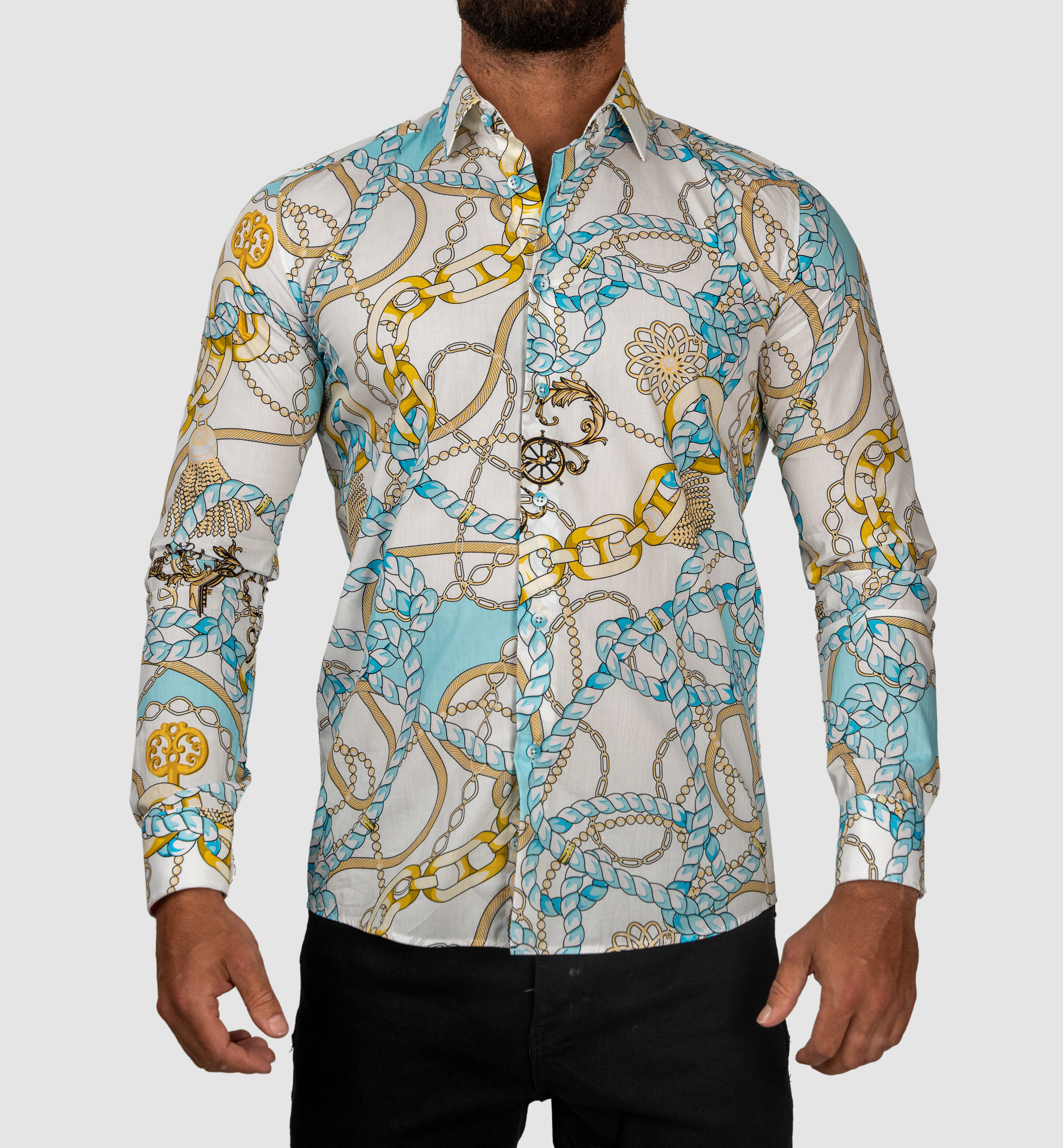 White/Blue/Gold Shirt XL