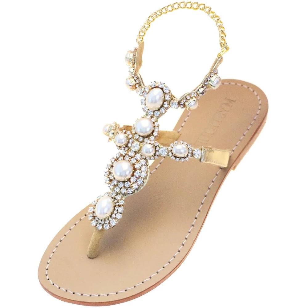 Mystique Pearl Gold/Clear Sandals.