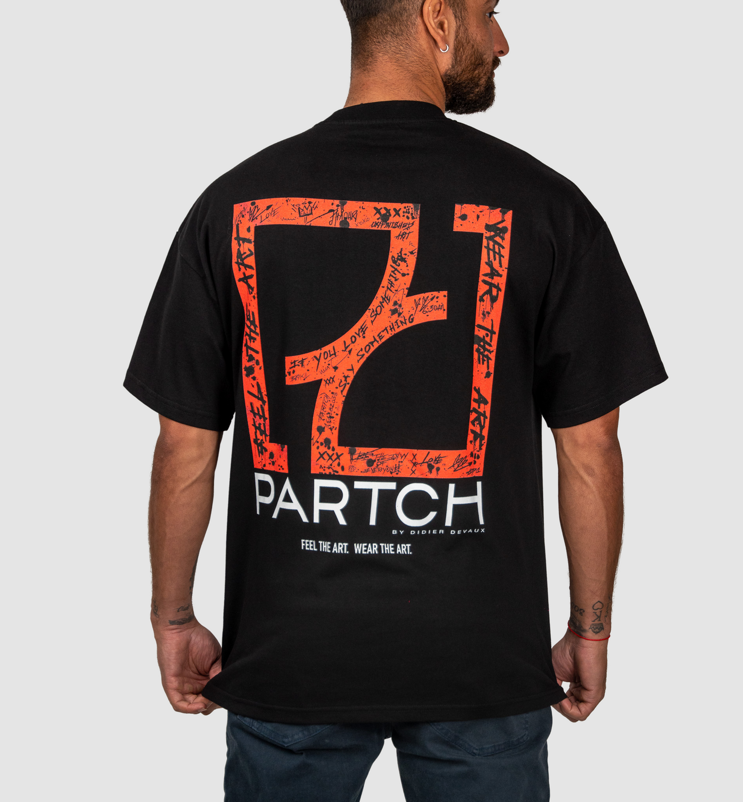 PARTCH Black Art Oversized T-Shirt