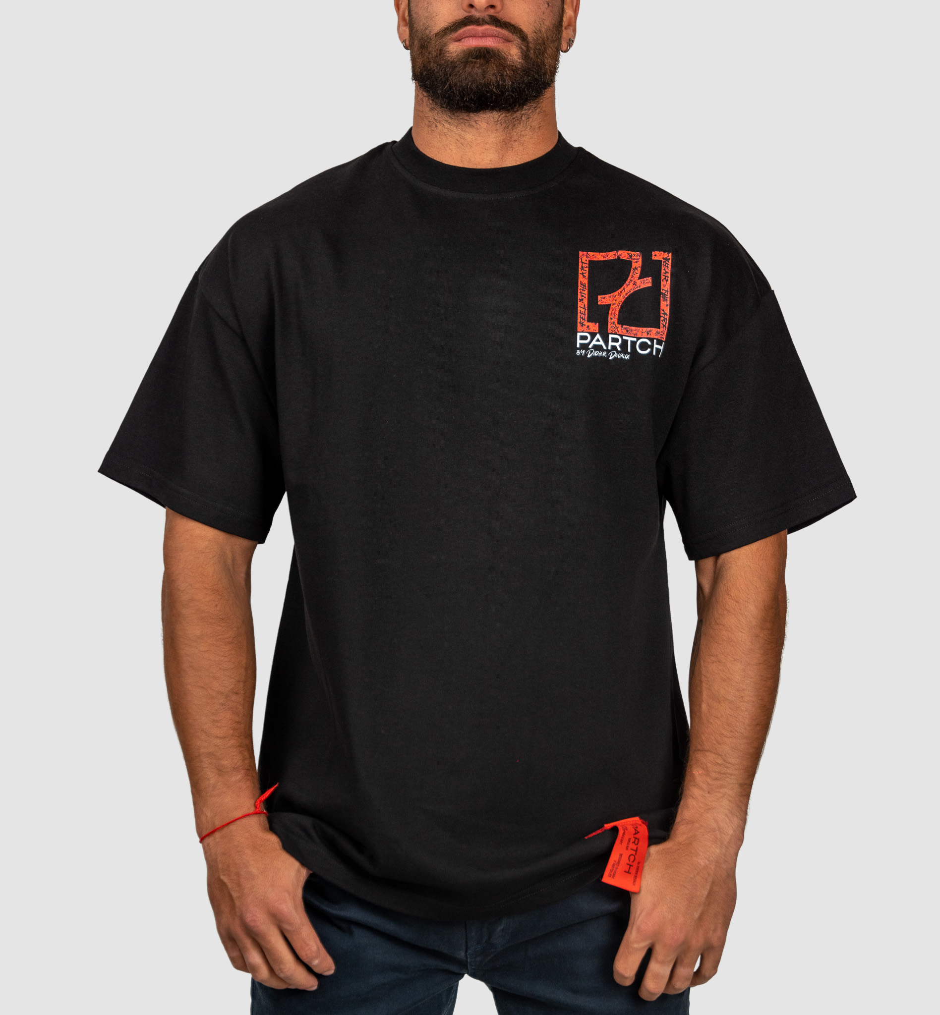 PARTCH Black Art Oversized T-Shirt