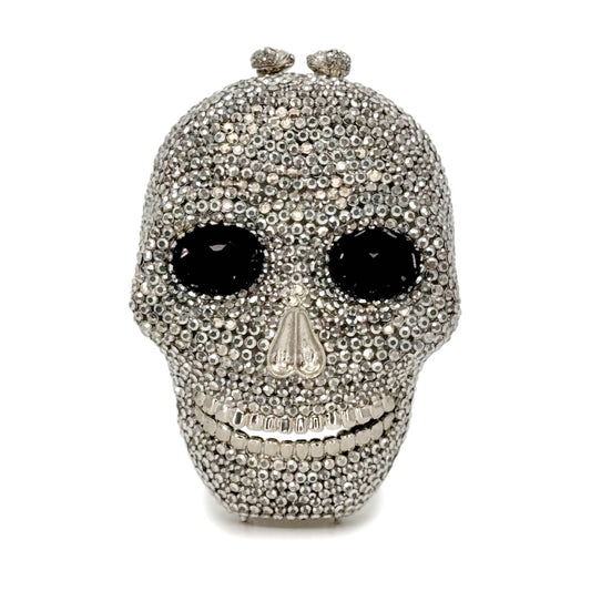 STYLE BEVERLY HILLS Silver Skull Head Clutch