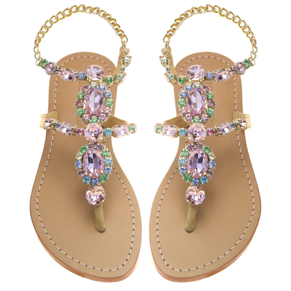 Mystique Gold Pink Multi Sandals.
