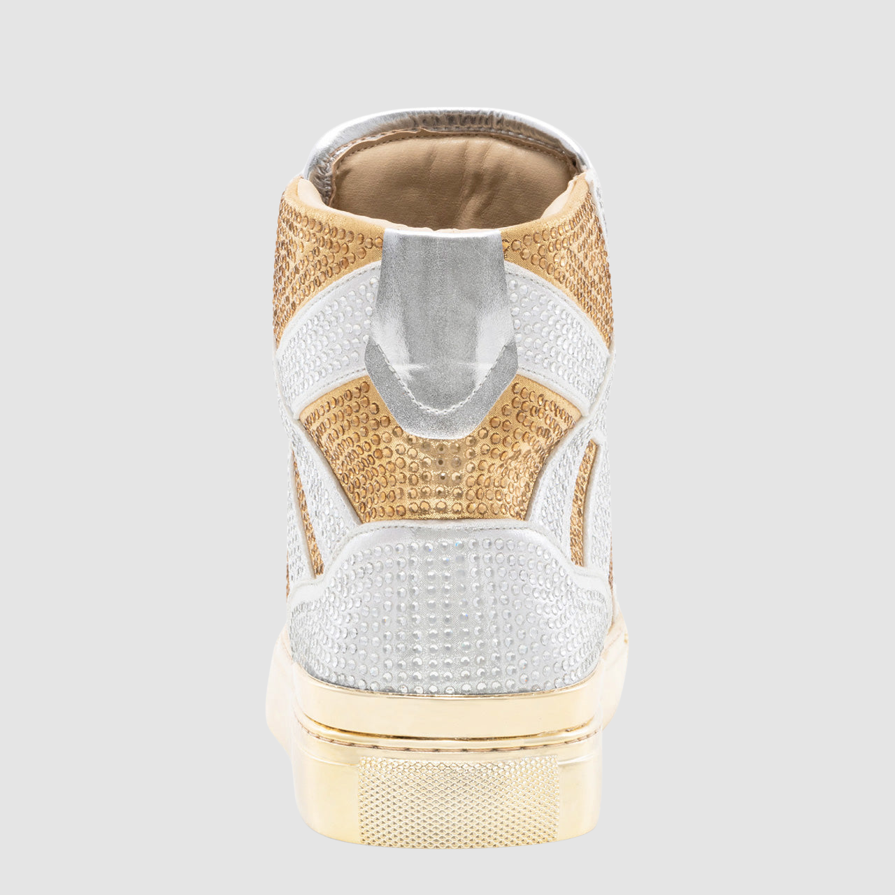 j75 Gold-Silver Sneakers With Crystals