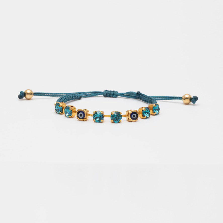 Teal Mini Evil Eye Bracelet