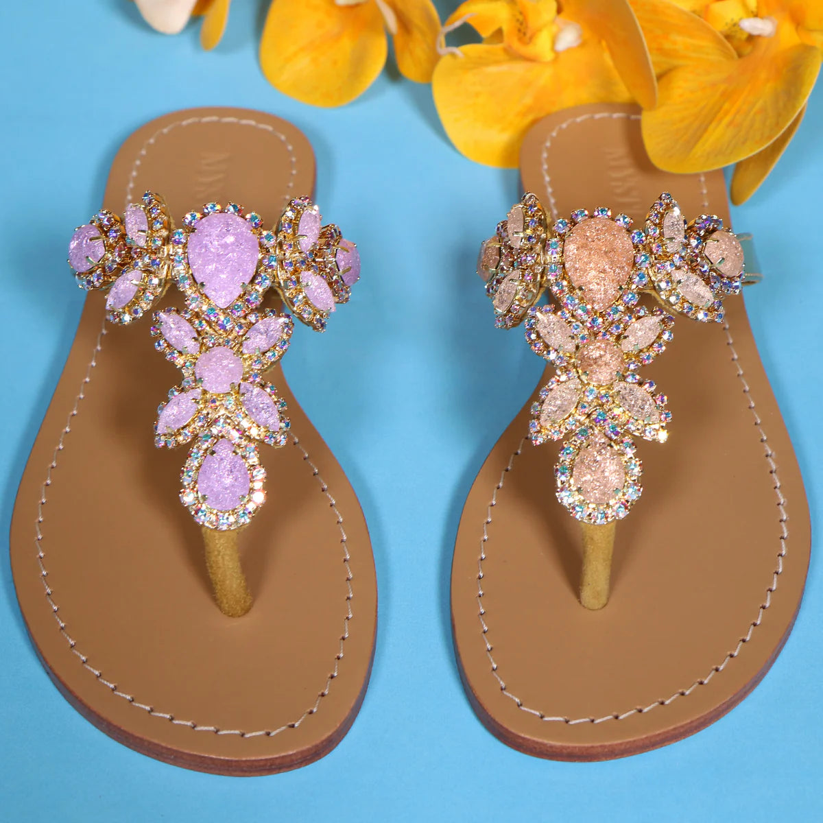 Gold/Purple Sandals