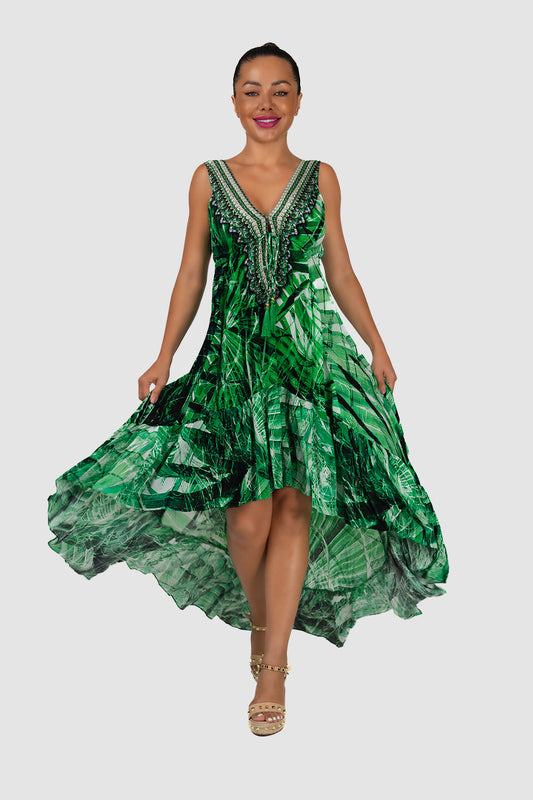 Casa Del Mar Green Palm 2C HI-LO Dress