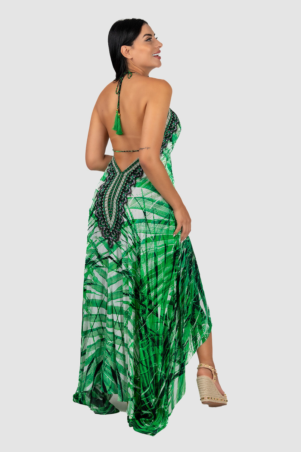 casa del mar Green Palm 2C Maxi Dress