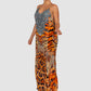 Casa Del Mar Orange Animal Print T-Back Dress
