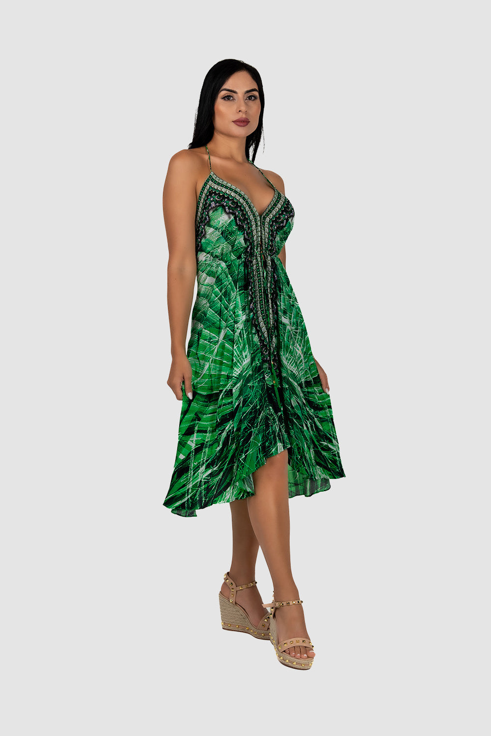 Casa Del Mar Green Palm 2C Mini Dress