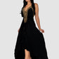 Casa Del Mar Embroidered Black Maxi Dress