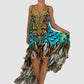 Casa Del Mar Peacock Glory HI-LO Dress