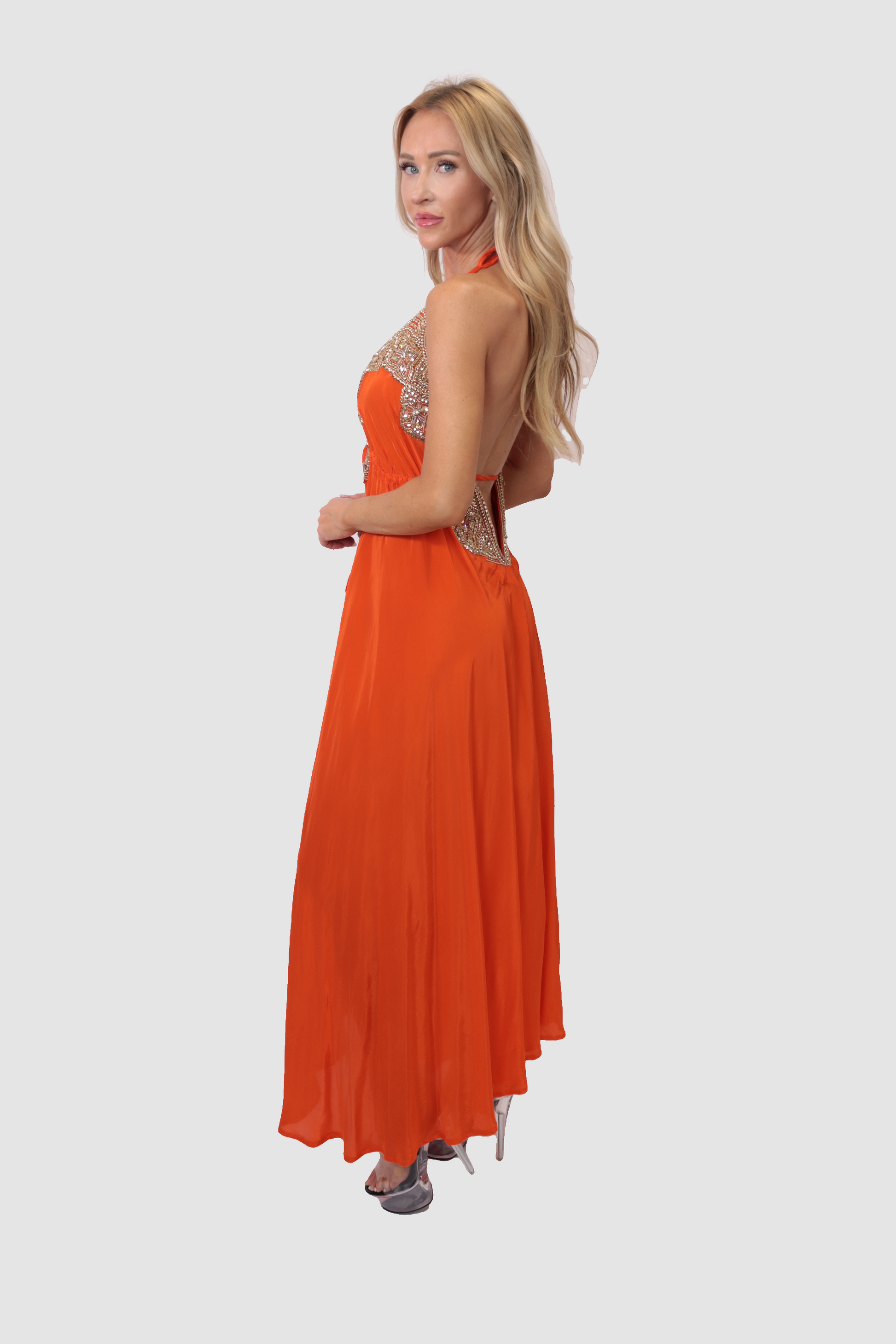 Casa Azul Marbella Orange Dress Side