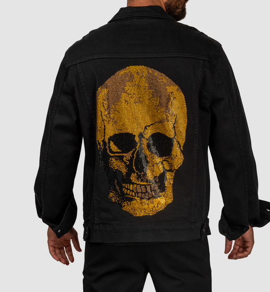 ADDICTED Black/Gold Skull Jacket Man