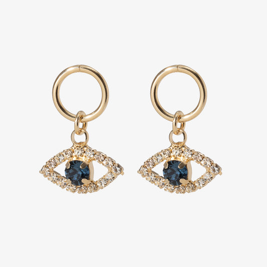 Evil Eye Blue Clear Earrings