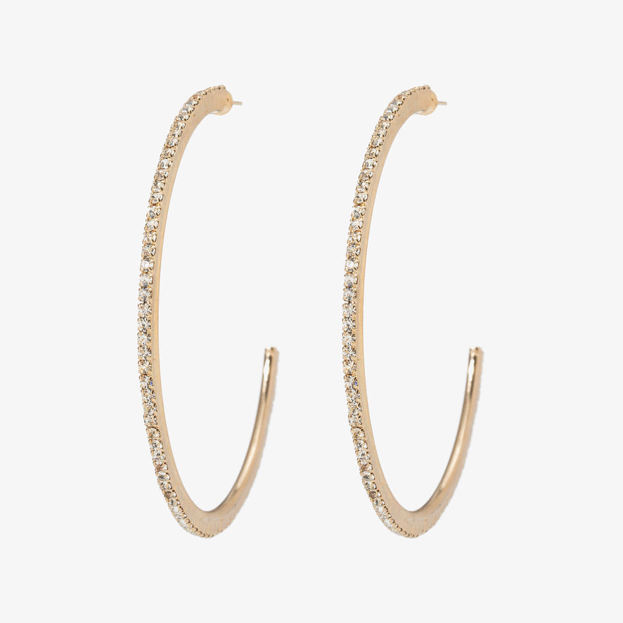 Gold Hoop Clear Earrings