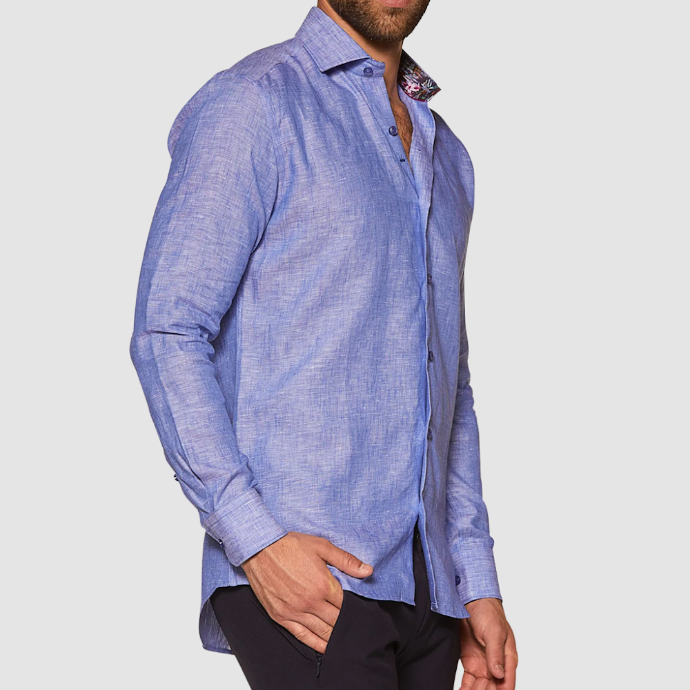 BERTIGO Blue Linen Shirt