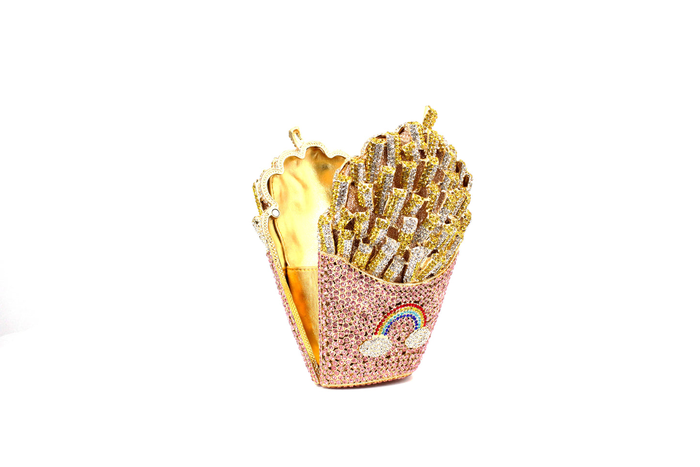 Pink French Fries Crystal Clutch