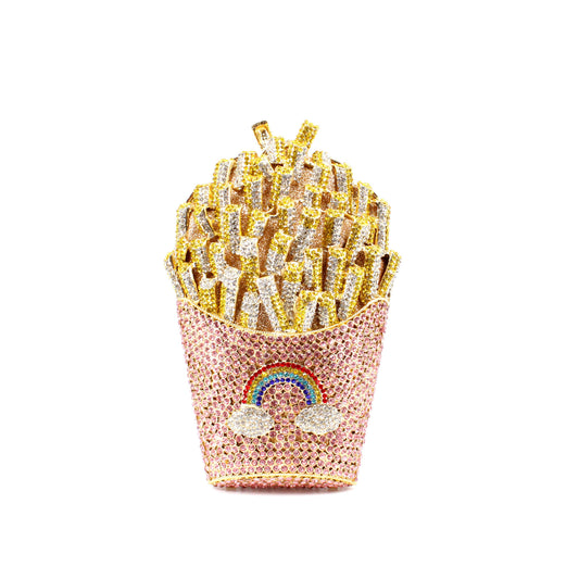 Pink French Fries Crystal Clutch