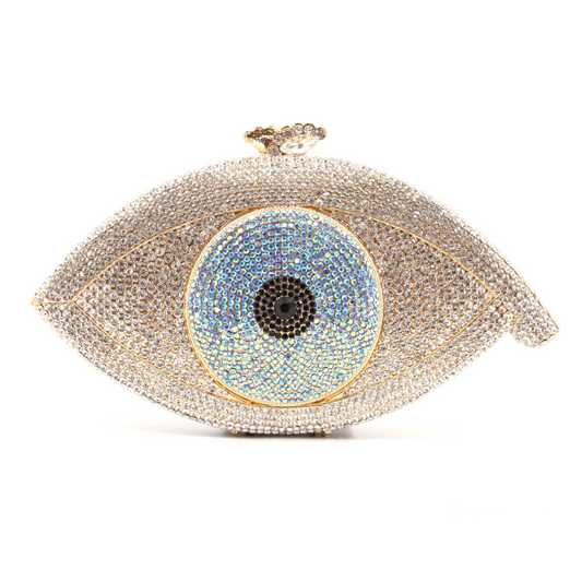 STYLE BEVERLY HILLS Gold Evil Eye Clutch