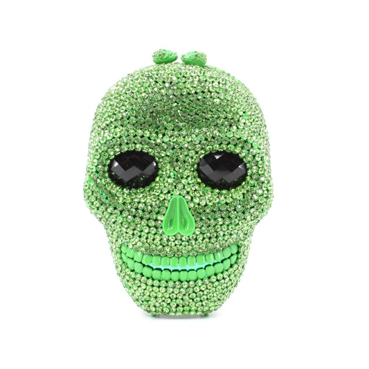 Lime Green Skull Head Clutch