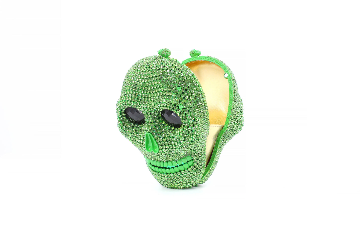 Lime Green Skull Head Clutch
