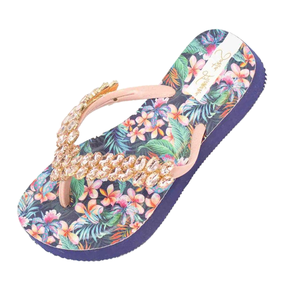 SANTA FILOMENA Santa Filomena Blue/Pink Flower Sandals