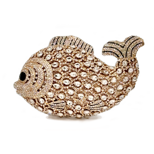 STYLE BEVERLY HILLS Gold Clear Fish Clutch