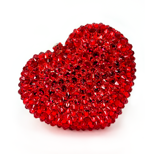 STYLE BEVERLY HILLS Lace Red Heart Clutch