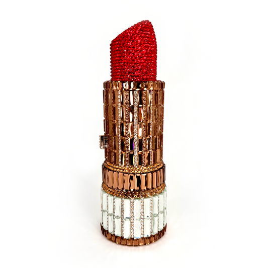 STYLE BEVERLY HILLS Gold Red Thin SW Lipstick Clutch
