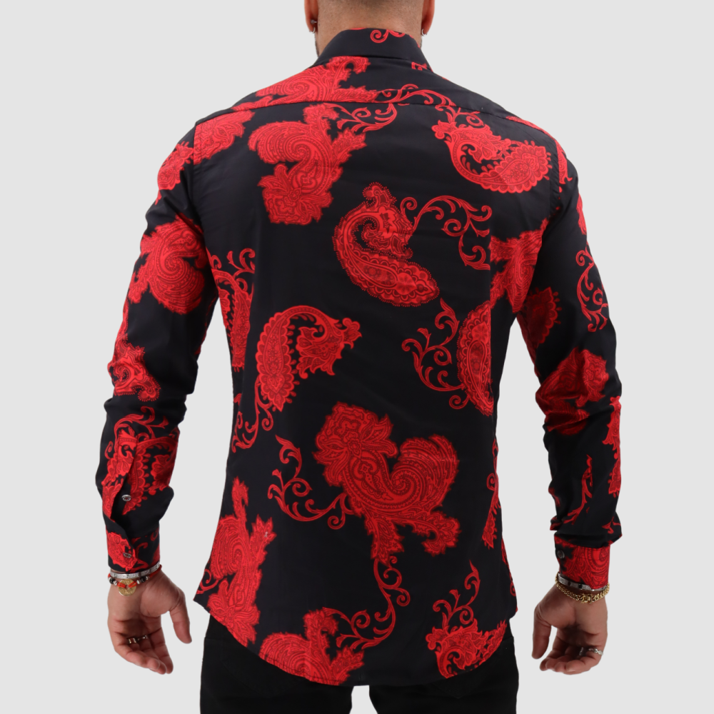 Red and Black Ornamental Dress Shirt XL Red and Black Ornamental Dress Shirt XL