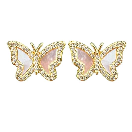 Enamel Butterfly Stud Earrings